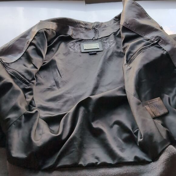 Mackage Grey Genuine Soft Leather Blazer Jacket Large - Picture 9 of 15